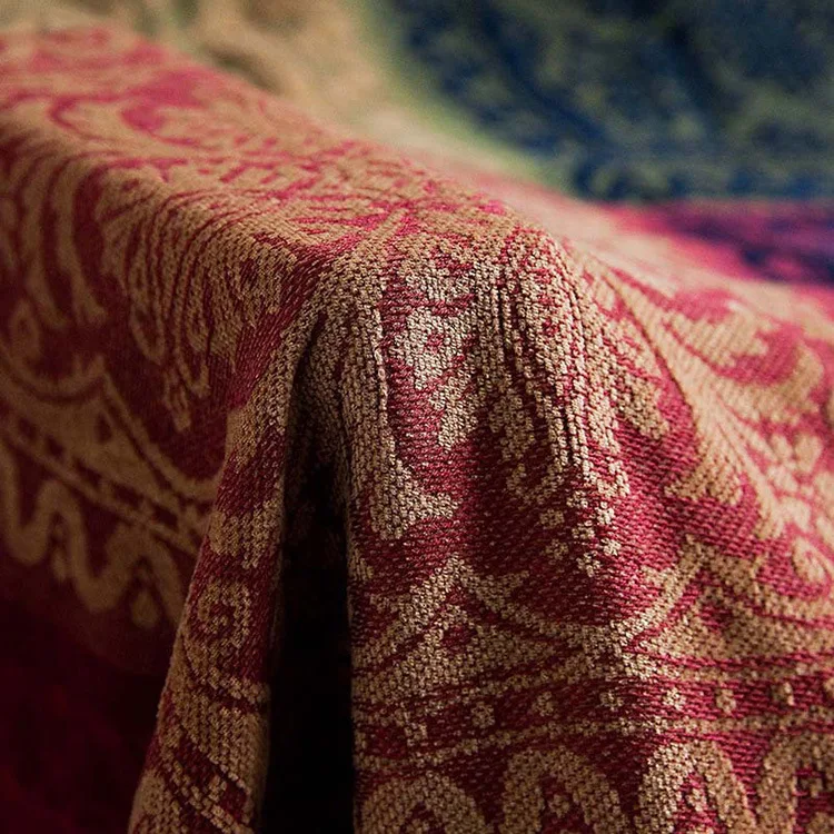 Одеяло с геометрическим рисунком из синели для дивана богемное Полноразмерное