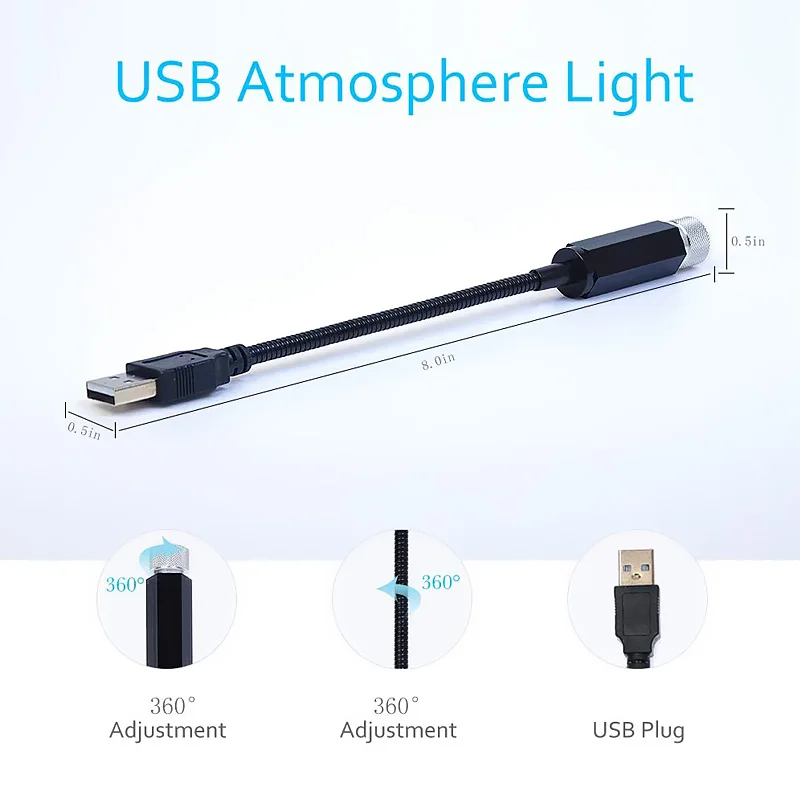 USB звездный атмосферный светильник светодиодный для крыши автомобиля Звездные