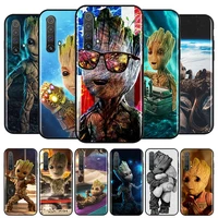 groot marvel avengers for oppo realme narzo 30 20 8 8i 7 6 5 3 2 pro global 5g soft tpu silicone black phone case cover