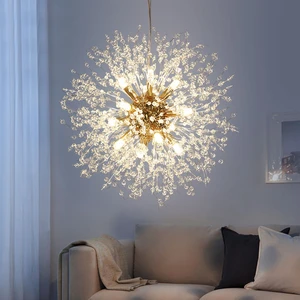 Crystal Dandelion Chandelier  Modern G9Gold Iron Hanging Lights Living Room/Bedroom/Restaurant/Other Bedrooms Hotel Hanging Lamp