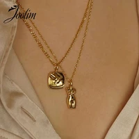 joolim gold color face figure body stainless steel pendant necklace
