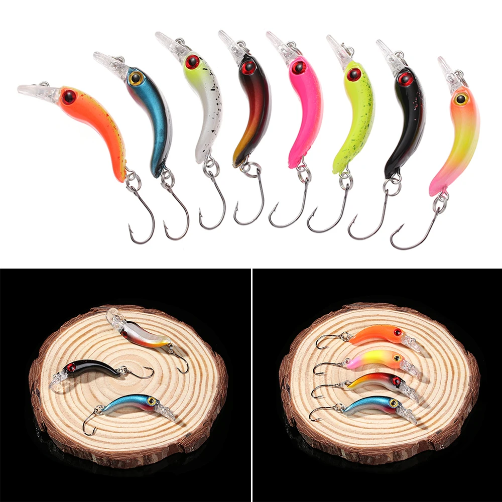 

Мини-приманка в виде гольяна с объемными глазами, снасть для окуня, рыболовные приманки для глубокого погружения, кренкбейт, жесткая пласти...