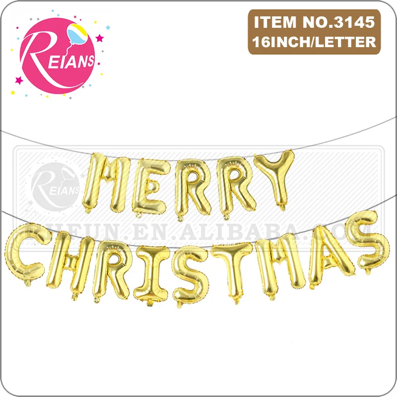 Праздничные рождественские украшения Счастливого Рождества фольгированные