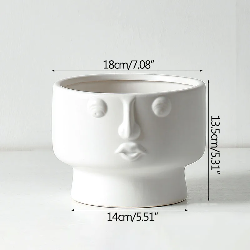 

Nordic Creative Face Ceramic Vase Decoration Modern Simple Living Room Flower Arrangement Dry Flower Decoration Table Decoration