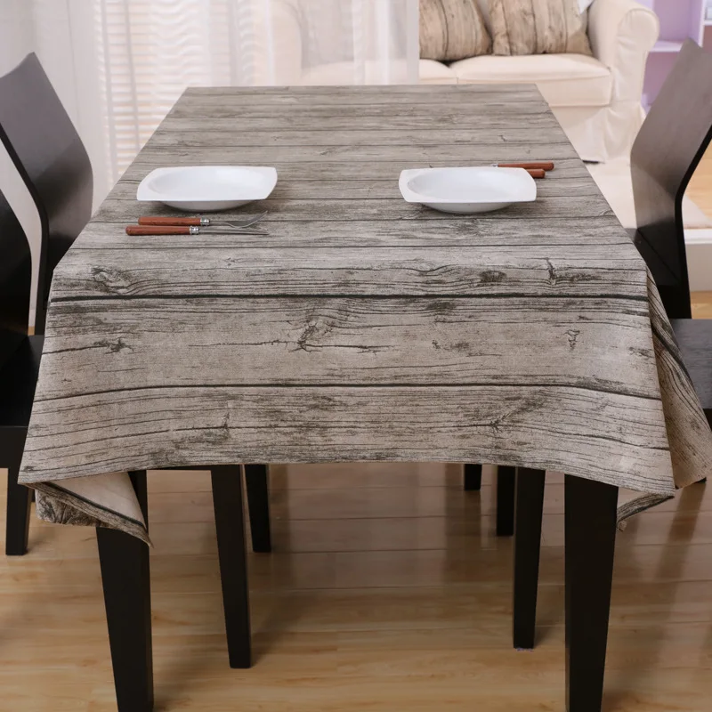 пвх скатерть прозрачная 2020 новая креативная деревянная печать полиэстер хлопок