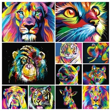DIY 5D Diamond Painting Animal Cat Lion Tiger Monkey Dog Full Diamond Embroidery Mosaic Art Picture Cross Stitch Kit Rhinestones