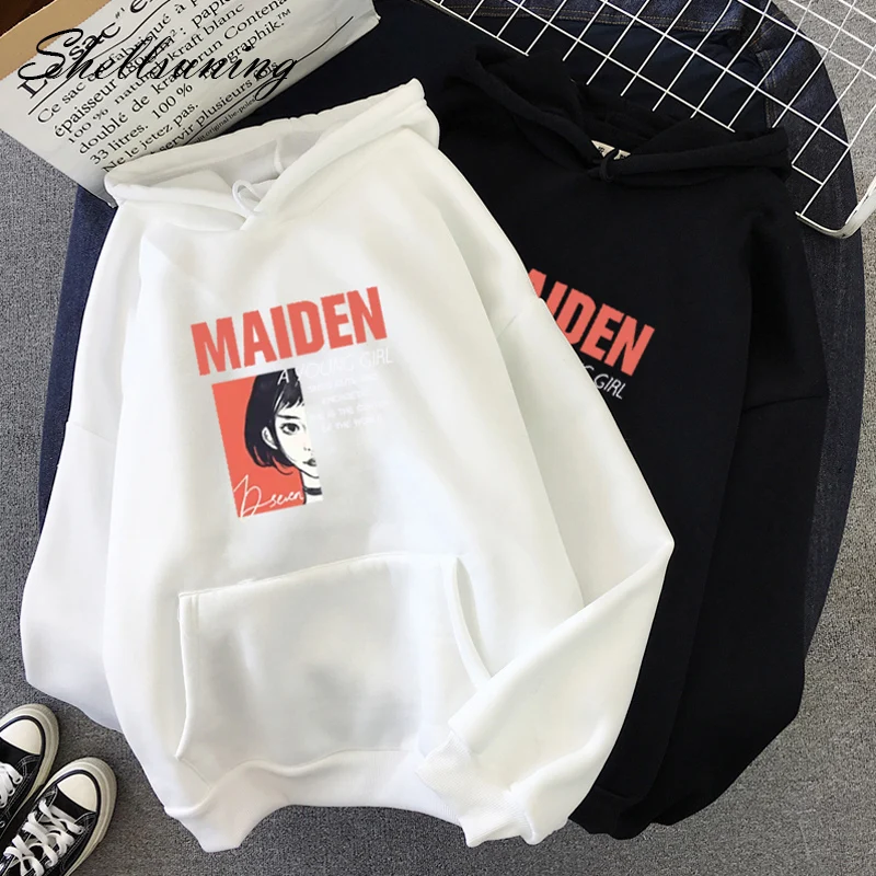 Женская толстовка с буквенным принтом Shellsuning фиолетовая Толстовка большого