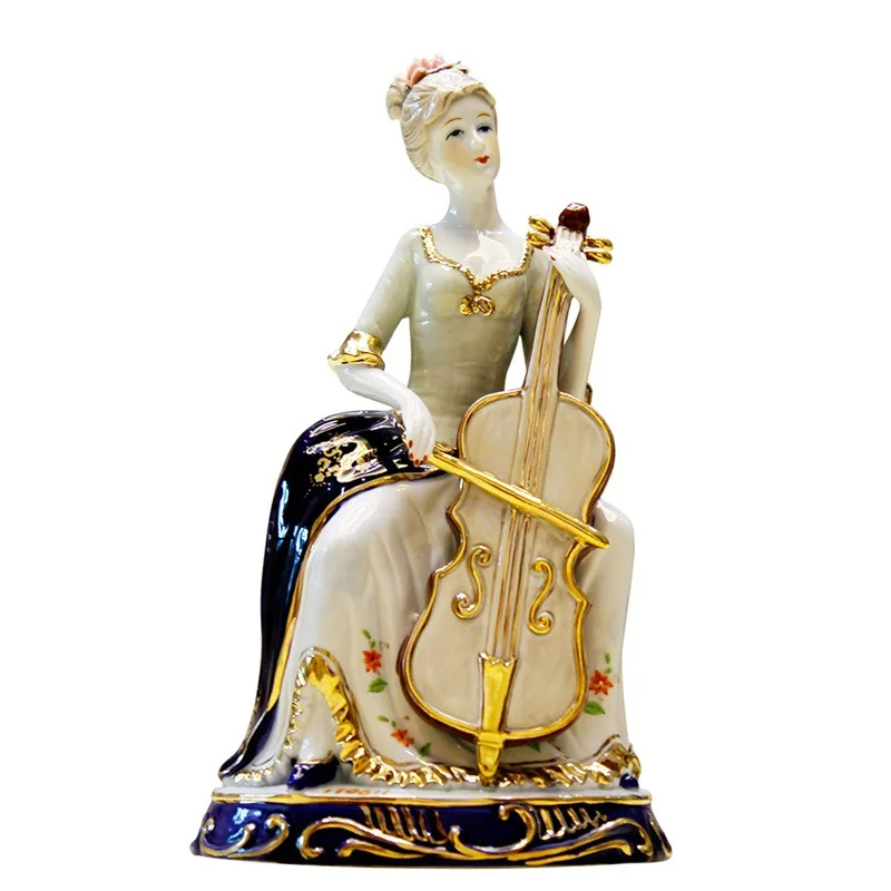 

1pc Ceramic Handicraft Porcelain Decoration Desktop Women Figurine Ornament Handcraft Porcelain Adornment Women Ornaments WJ908
