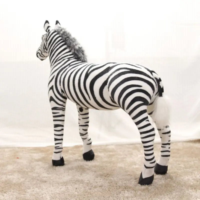 37cm 45cm 56cm Soft Stuffed Plush Animal Horse Pillow Realistic Zebra Toy Birthday Gift Sofa Cushion Adults Children Wholesale | Игрушки и