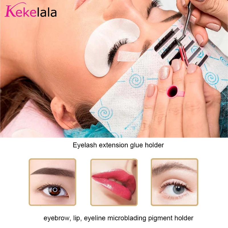 Kekelala 100/50 шт. розовый клей для наращивания ресниц кольцо чашка бровей век
