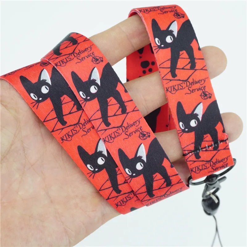 Служба доставки Kiki красный ремешок на шею в виде чёрной кошки ремешки для ключей