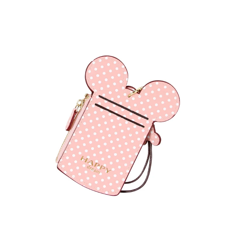 Card Holders Happy Dream Dots Kids Coin Purse Name Credit Cartoon Ear Letter Lanyard Neck Strap Holder | Дом и сад