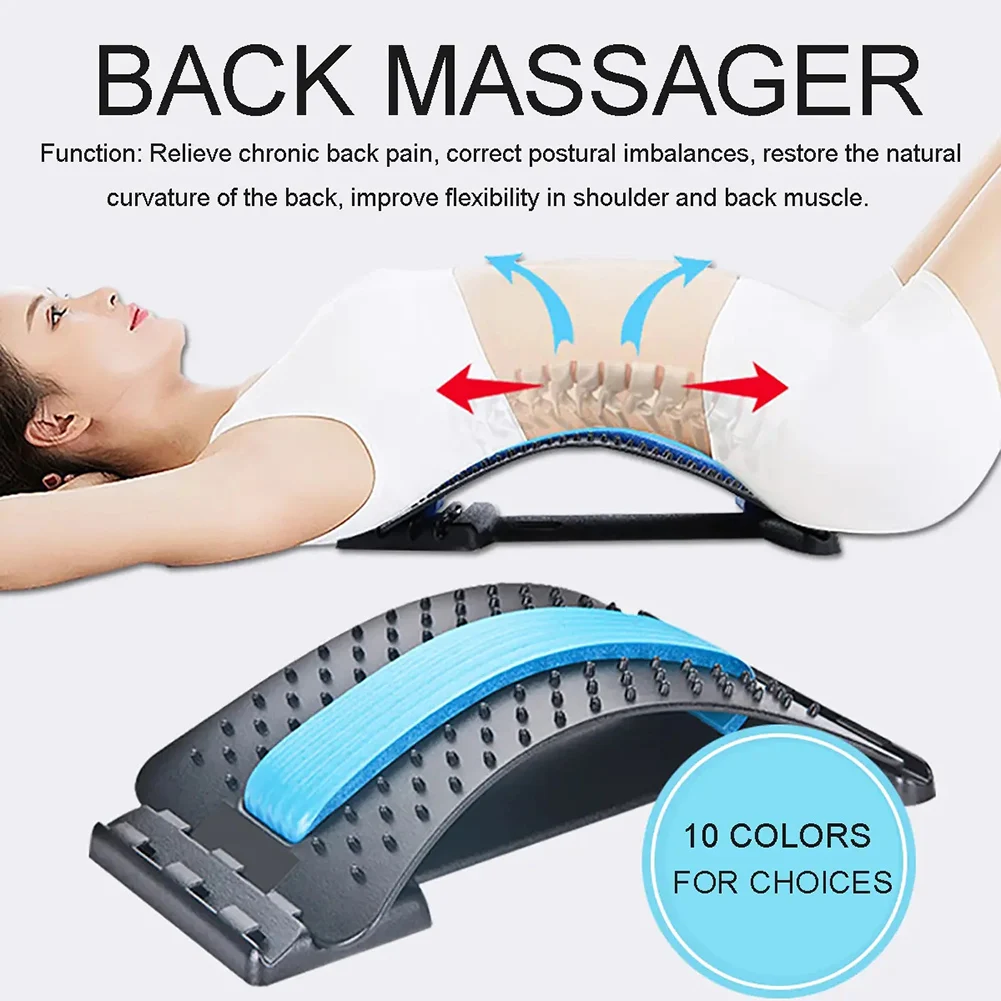 

Lumbar Stretcher Support Back Massager 3-Level with 88 Acupuncture Points Spine Deck Lower and Upper Backs Stretching Device