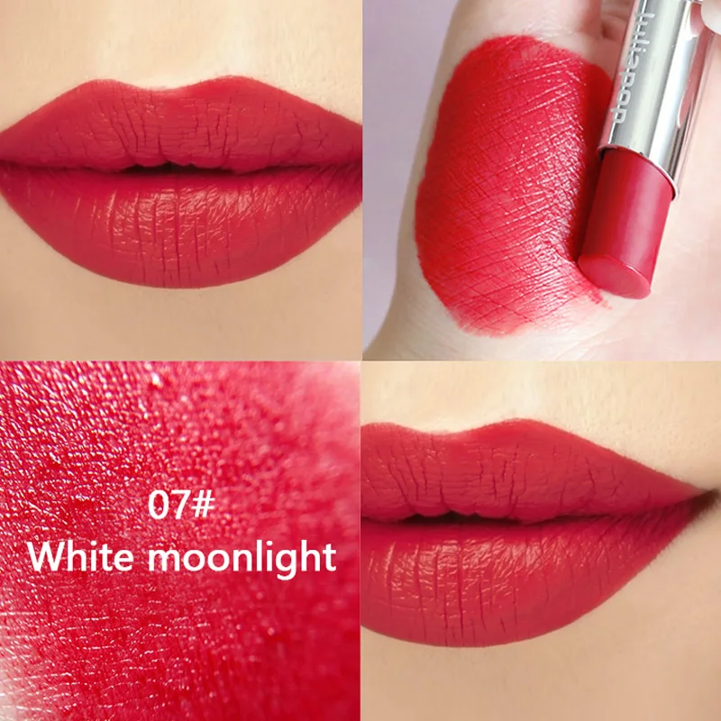 White moonlight Матовая губная помада, водостойкая бархатная губная помада, 6 цветов, долговечная губная помада телесного цвета, серебристая, с узором в стиле барокко, макияж, Корейская губная помада - Цвет: White moonlight