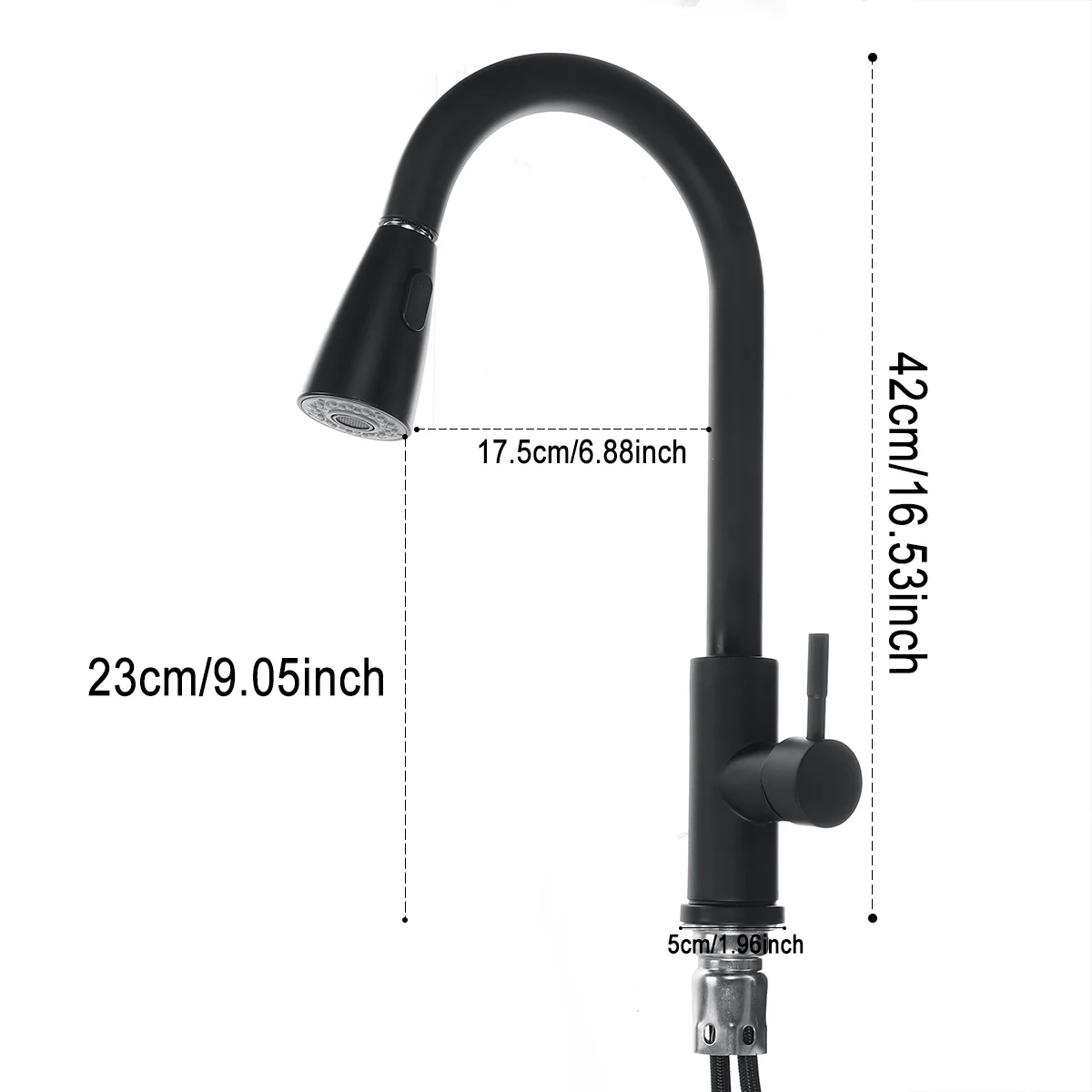 

Kitchen Pull Out Tap Dual Mode Kitchen Faucets Deck Mounted Spout Finish Brushed Black / Silvery Single Handle Single Hole