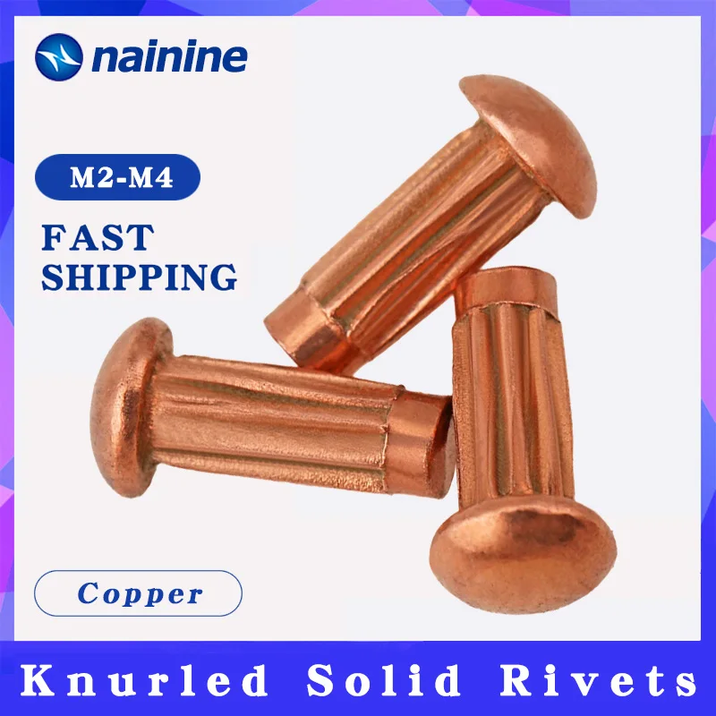 [M2 M2.5 M3 M4 Knurled Твердые медные заклепки для таблички GB827|Заклепки| |