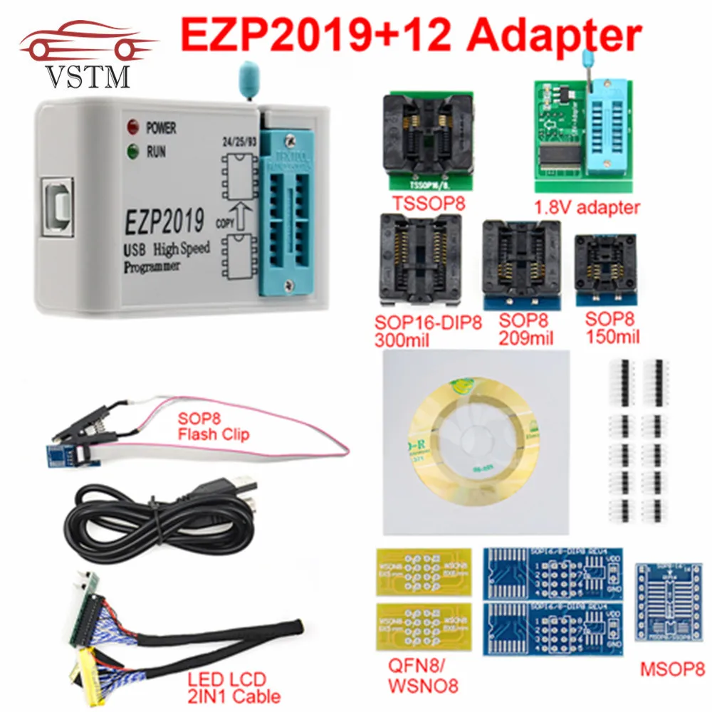 Высокоскоростной USB-программатор EZP 2019 EZP2019 с 12 разъемами Поддержка 24 25 26 93 EEPROM