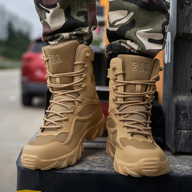 

2021 военные ботинки больших размеров с высоким берцем, Мужская походная обувь, обувь для солдат, тактические боевые ботинки, производители б...