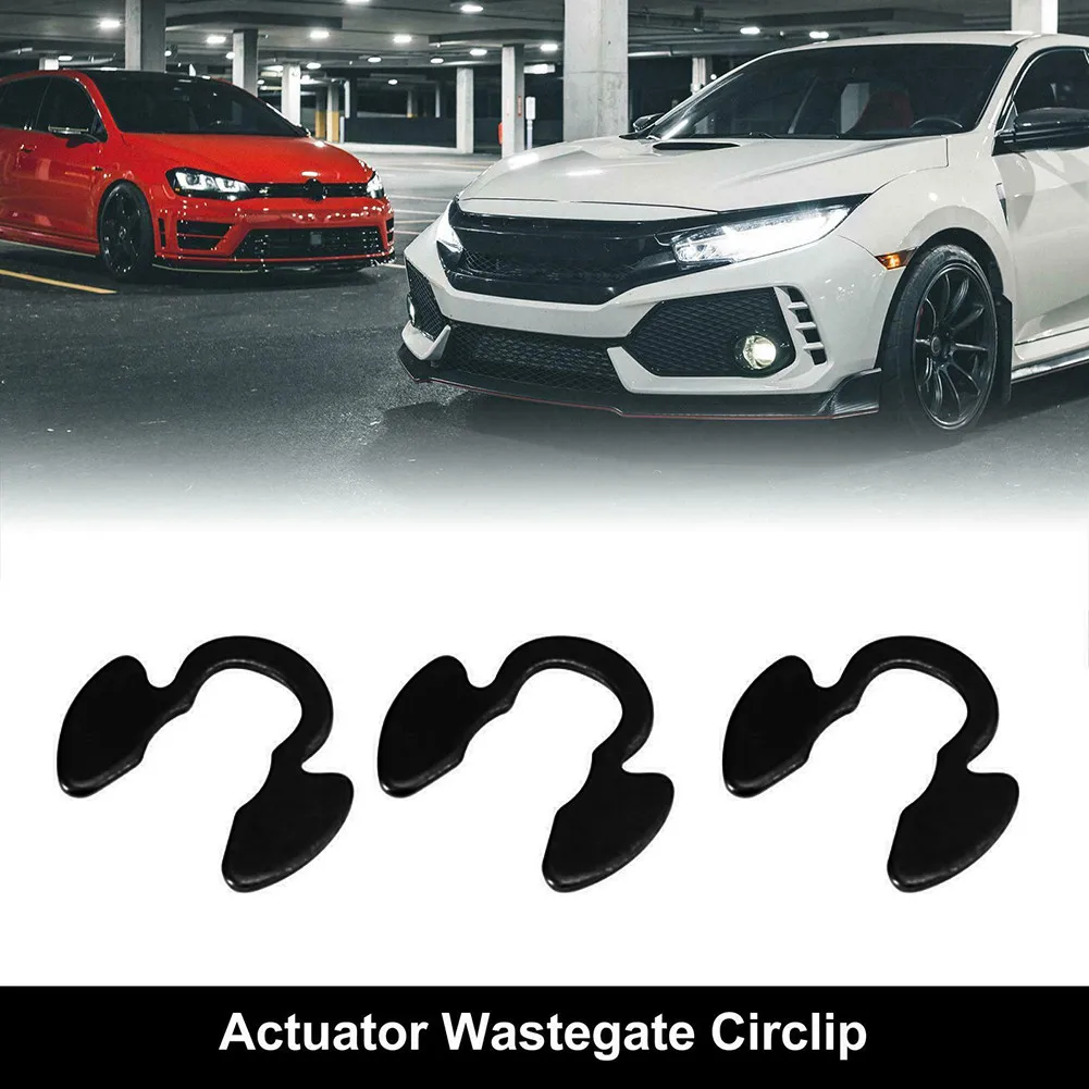 

Turbocharger Actuator Wastegate Circlip 3pcs Set Black Pin Replacement