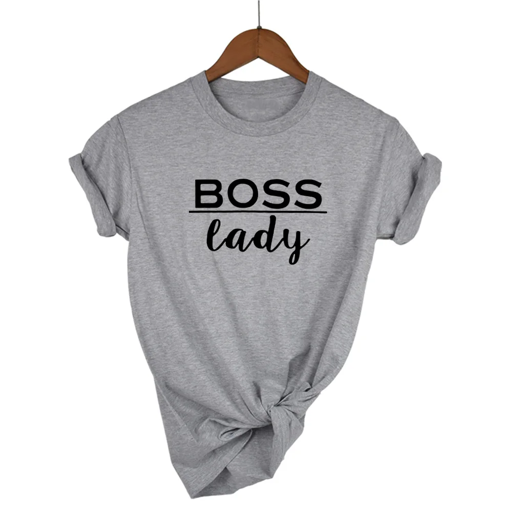 Фото Женская футболка с буквенным принтом boss lady хлопковая Повседневная забавная для