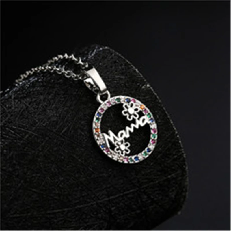 

KOJ Letter Mom Necklaces For Women Mother's Day&birthday Gift 4 Style Fashion Diamond Chains Choker Colorful Metal Collar Bijoux