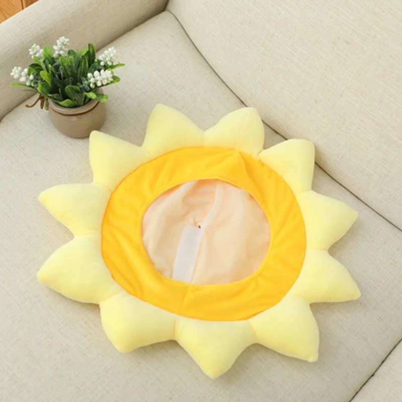 

Cartoon Yellow Sunflower Plush Hat Funny Stuffed Toy Headgear Cap Party Props