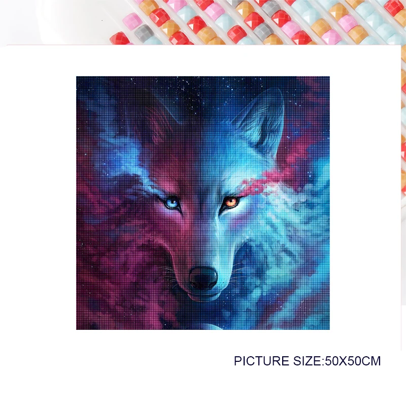 

Wolf Diamond Painting Diy Handsome Domineering Handmade Sale Square Round Animal Diamond Painting Home Decoration Supplies