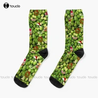 brussel sprouts merry christmas socks cool socks personalized custom unisex adult teen youth socks 360%c2%b0 digital print gift