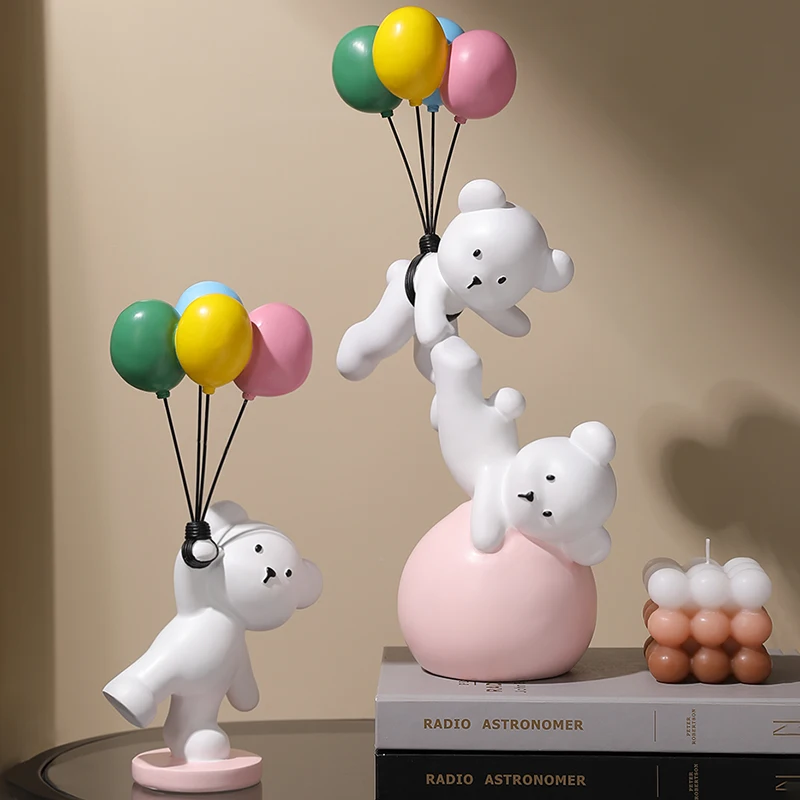 

One Piece Resin Statue Home Decoration Accessories Nordic Animal Model Living Room Decor Bear Sculptures Modern Art Desk Decor