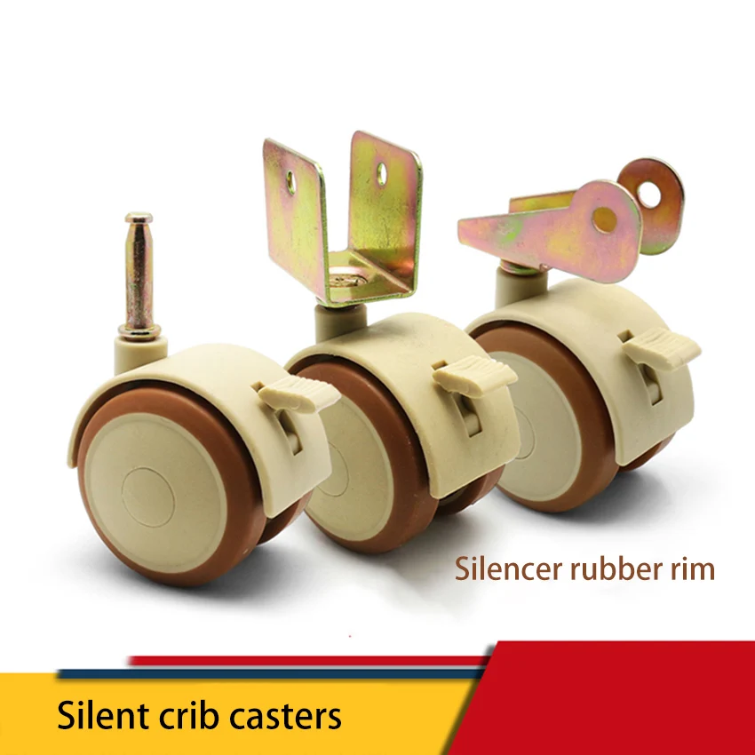 4 шт./лот вращающиеся колесики для детской кровати бесшумные универсальные
