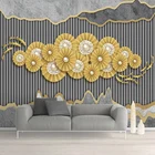 Настенные 3D-обои на заказ, стерео фоны с золотыми геометрическими линиями, декор для стен гостиной, спальни, домашний декор, Papel De Parede 3 D