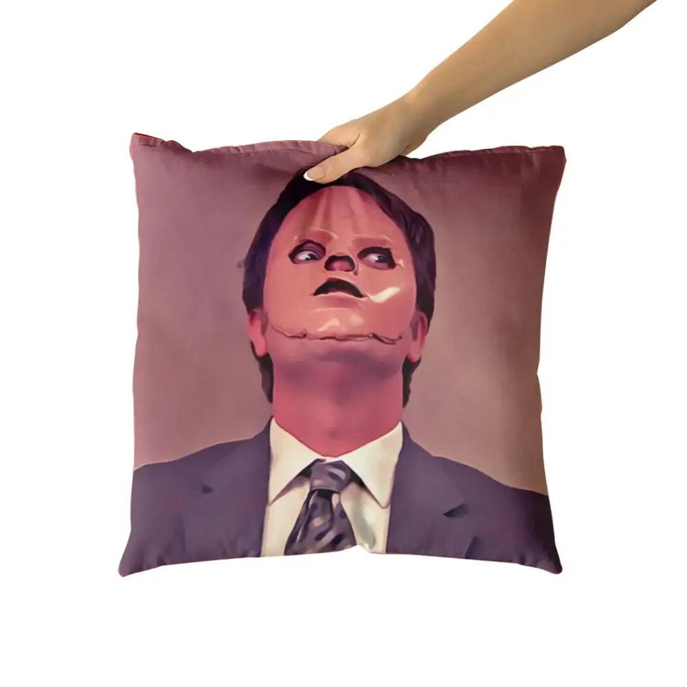 Dwight Schrute маска хлопчатобумажная парусиновая Подушка Пользовательские наволочки