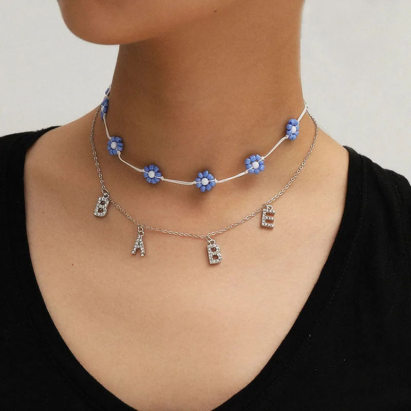 Женское винтажное ожерелье-чокер с подвеской в виде цветка ромашки и надписью