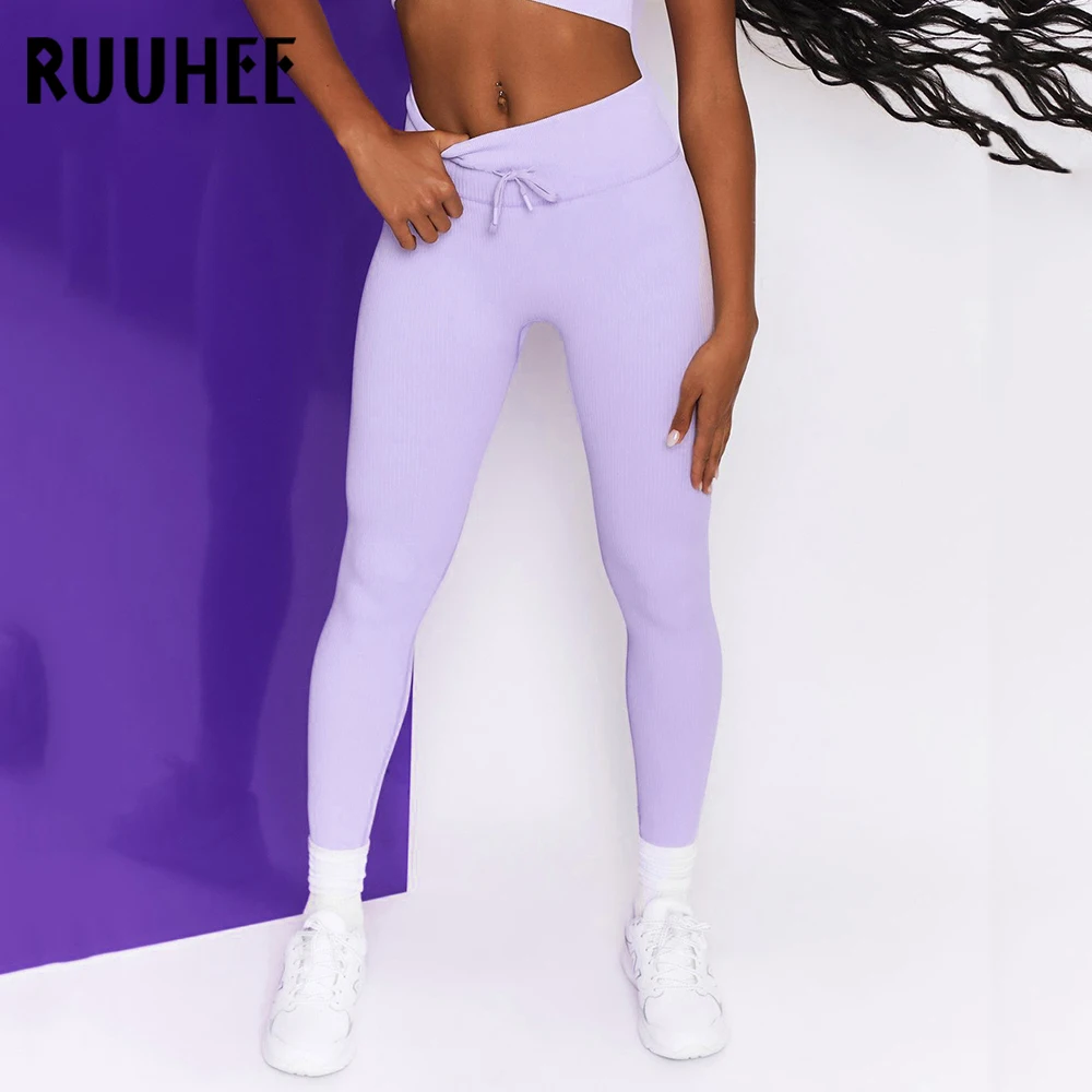 

RUUHEE Seamless Fitness Leggings Women 2021 Yoga Pants Hollow out Workout Sportswear High Waist Gym Leggings Yoga Pant Girl