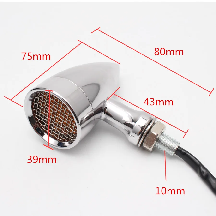 2 пары Алюминиевые Светодиодные поворотники в стиле ретро для мотоцикла |