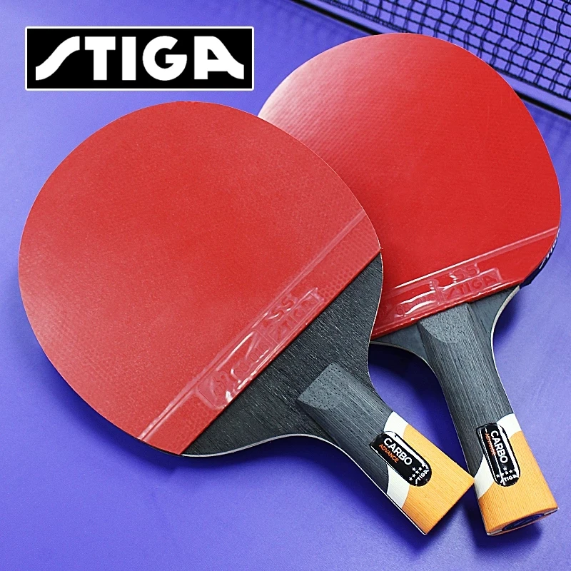 Genuine STIGA Pro Carbon 6 STARS  Table Tennis Racket Raquete De Ping Pong with Bracers Table Tennis Carbon Blade