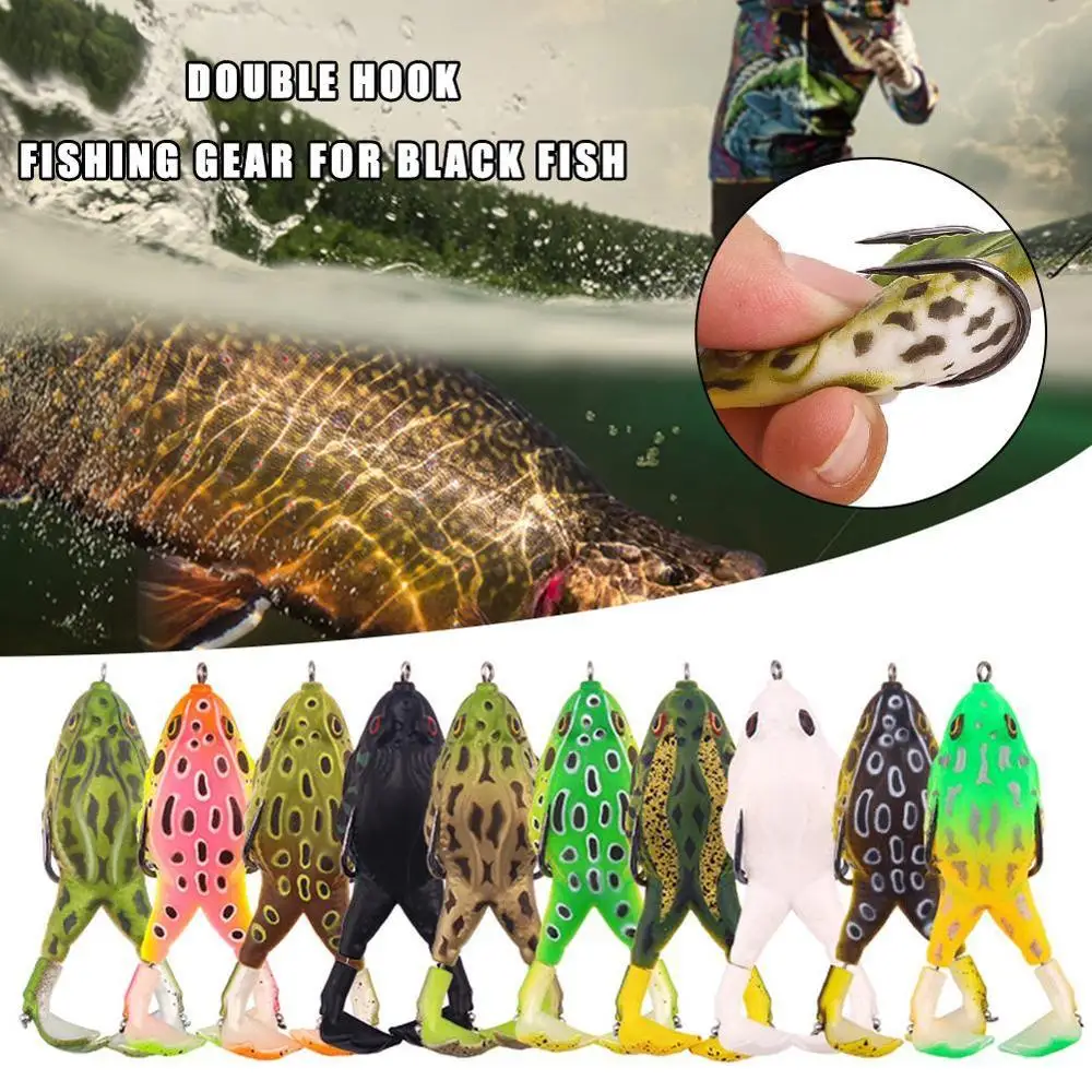 

1pc Fishing LureDouble Propellers Frogs Soft Bait Soft Silicone Fishing Lures Frog Lure Bait Pesca Fishing Gear Tackle bait