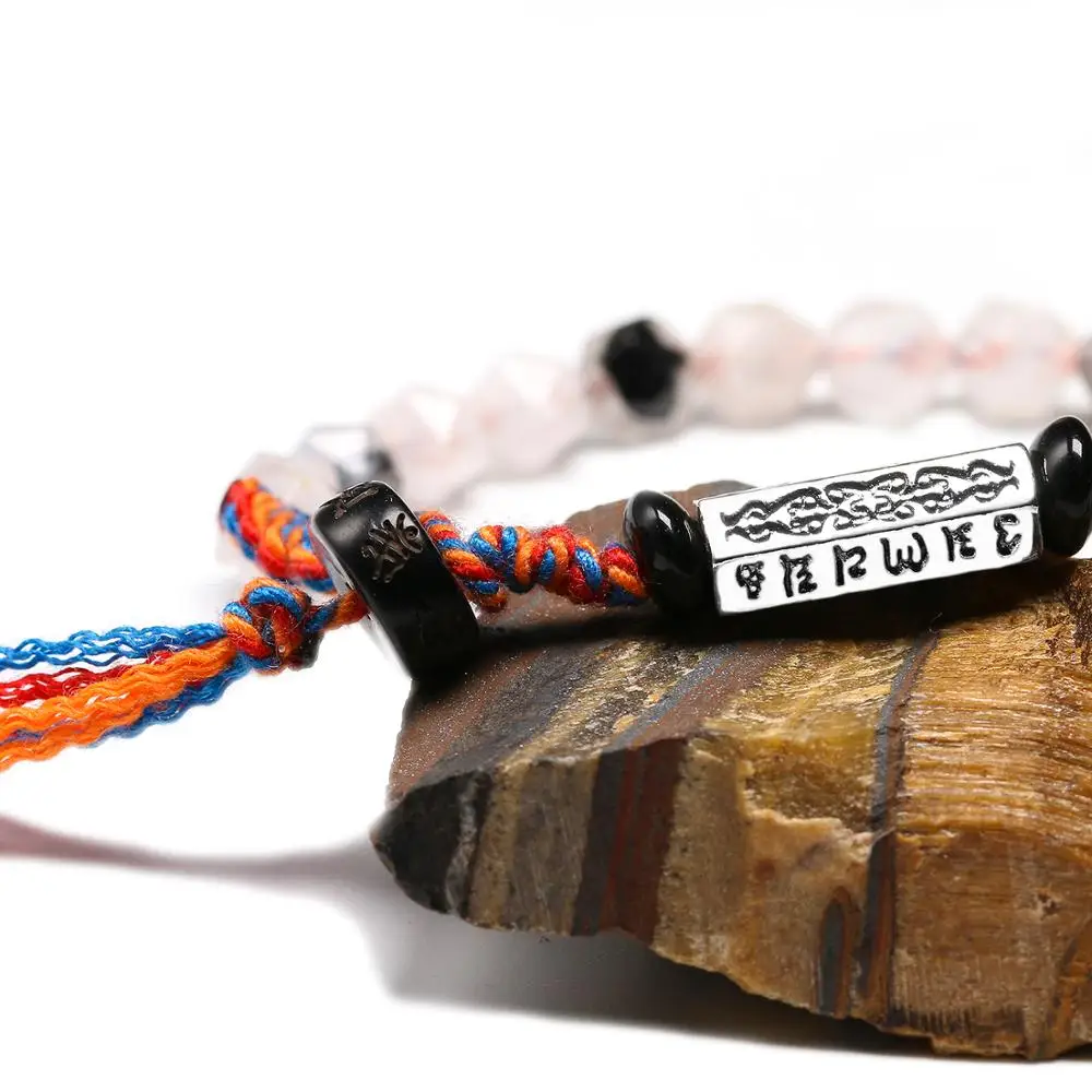 Женский браслет с натуральным черным турмалином Mala Beads 6 мм тибетский буддийский