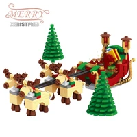mailackers christmas train building blocks%c2%a0tree post office santa sleigh christmas gift set bricks xmas diy toys for children
