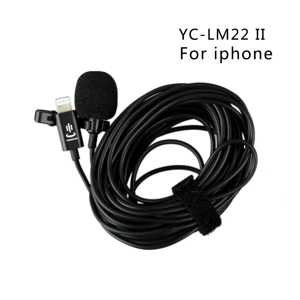 Профессиональный петличный микрофон с Lightning 6 м для iPhone XS X/8/8 Plus/6/7 Plus iPad 4/3/2 Pro Air2