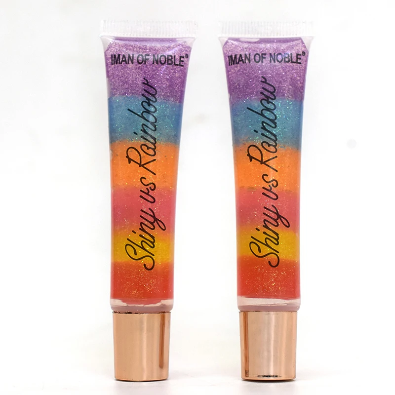 1pc Rainbow Lip Oil Portable Candy Color Plus Peach Heart Love Hose Transparent Colorless Moisturizing Nutritious Gloss | Красота и