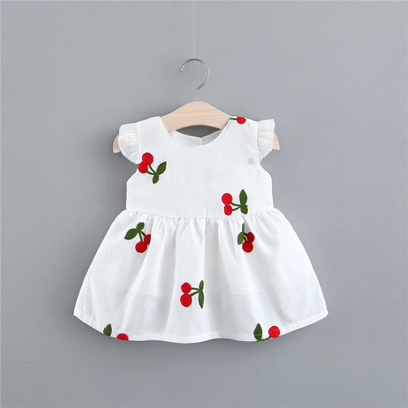 Хлопковое платье с вышивкой для маленьких девочек летнее новорожденных