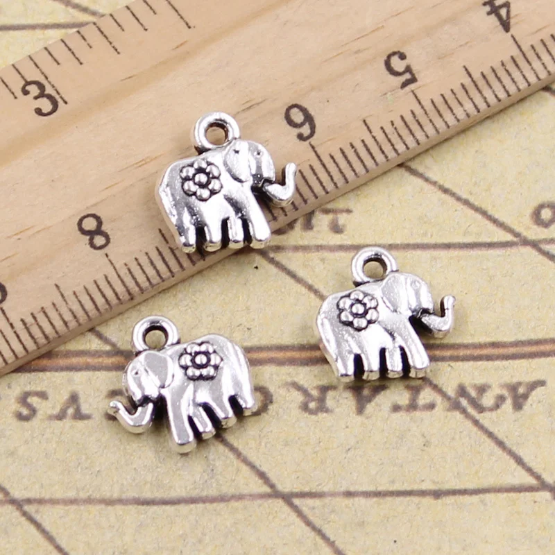 20 шт. подвески в виде слона 12x12 мм тибетские Подвески антикварные ювелирные