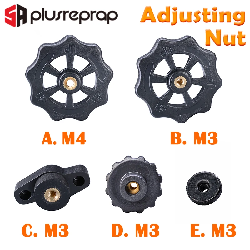 4 шт. M3/M4 винты гайки Тепло Кровать выравнивания пружинные детали ручки 3D принтеры