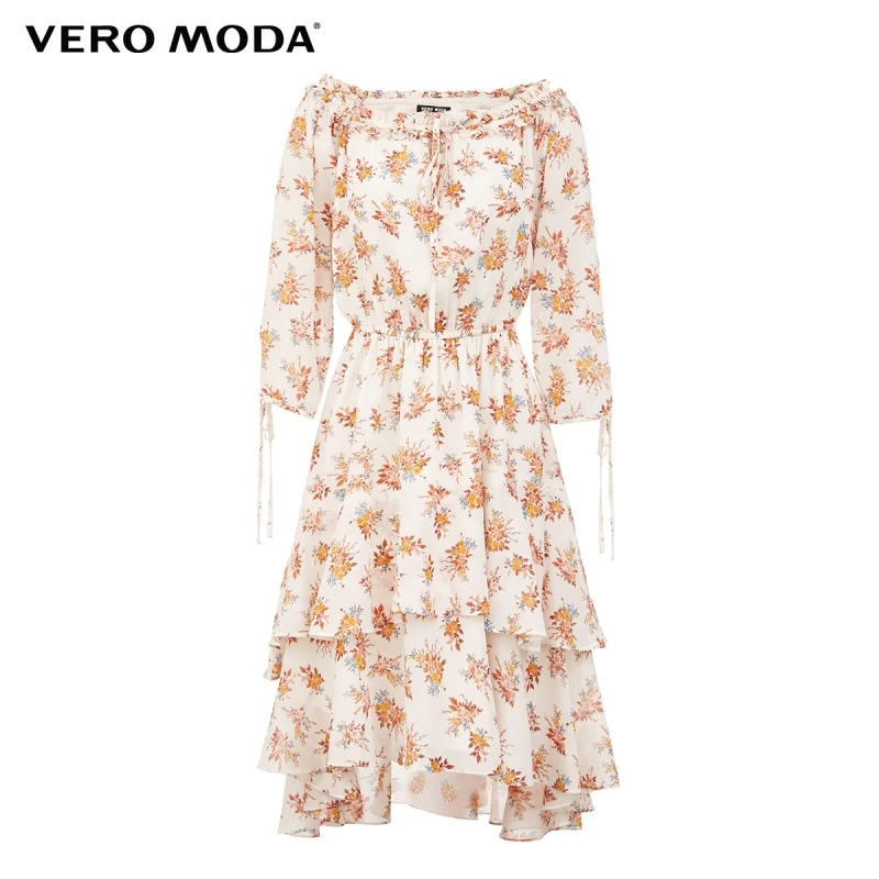 

Vero Moda Women Vintage Printed Off Shoulder Chiffon Dress | 32017C567