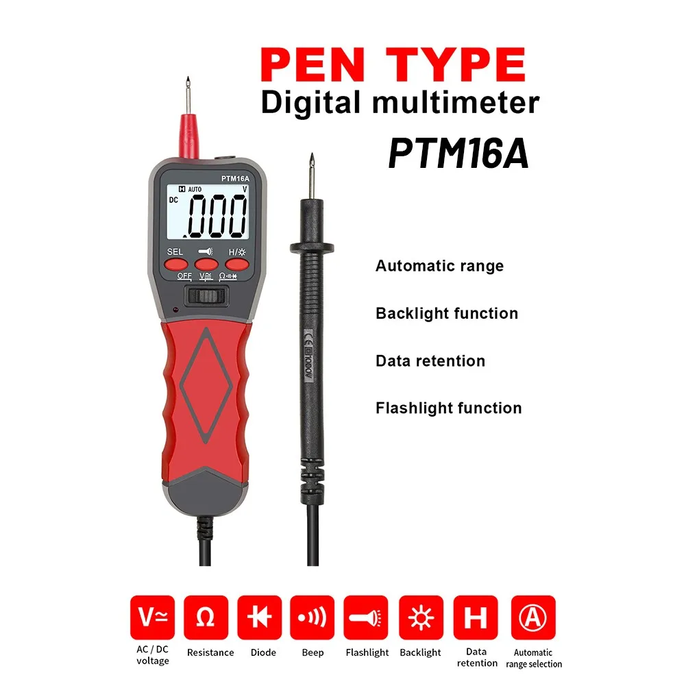 

PTMPTM16A Pen Type Digital Multimeter Profesional Multifunctional Voltmeter Portable Electric Instruments Voltage Indicator