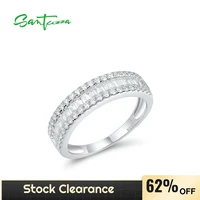 santuzza pure 925 sterling silver rings for women sparkling white cubic zirconia wedding engagement delicate fine jewelry