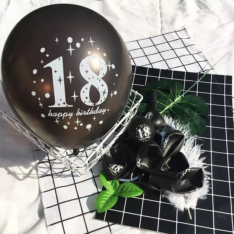 10 шт./лот праздничных воздушных шаров &quotпишу вам номер 16 18 30 40 50 60 70 80 90 лет костюмы
