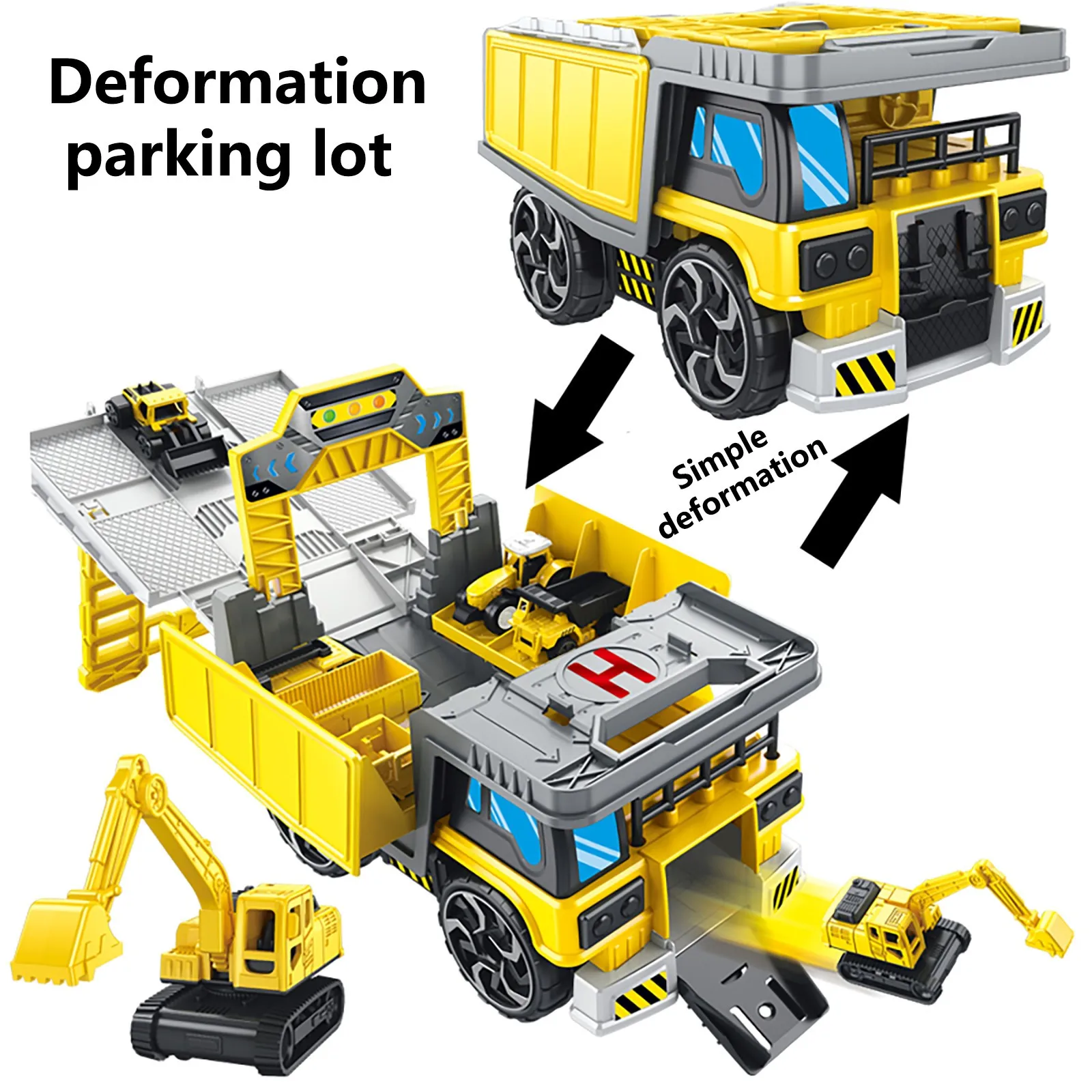 

Kids Car Model Toy Assembly Engineering Vehicle Deformation Storage Track Parking Lot DIY Toys Simulation Children Xmas Gift