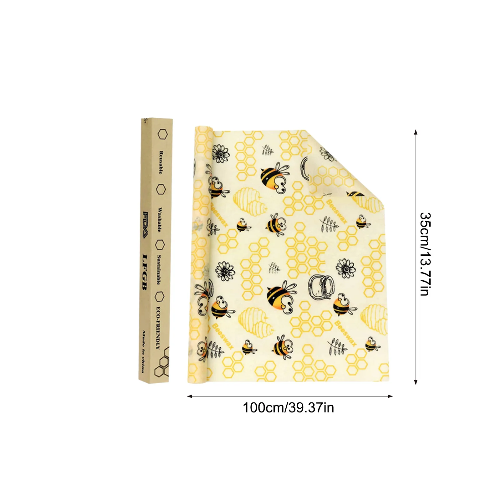 

30*100cm Reusable Bee Beeswax Wrap Bees Wax Food Wraps Beeswax Wrap Cloth Fresh Keeping Sets Food Sealed Fresh-keeping Cover